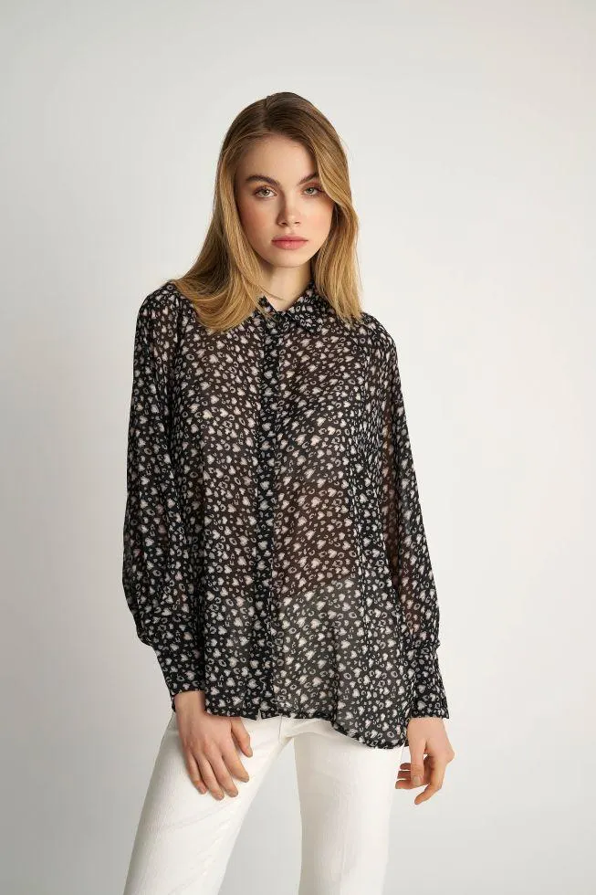 Πουκαμίσα εμπριμέ ημιδιάφανη - Multicolor