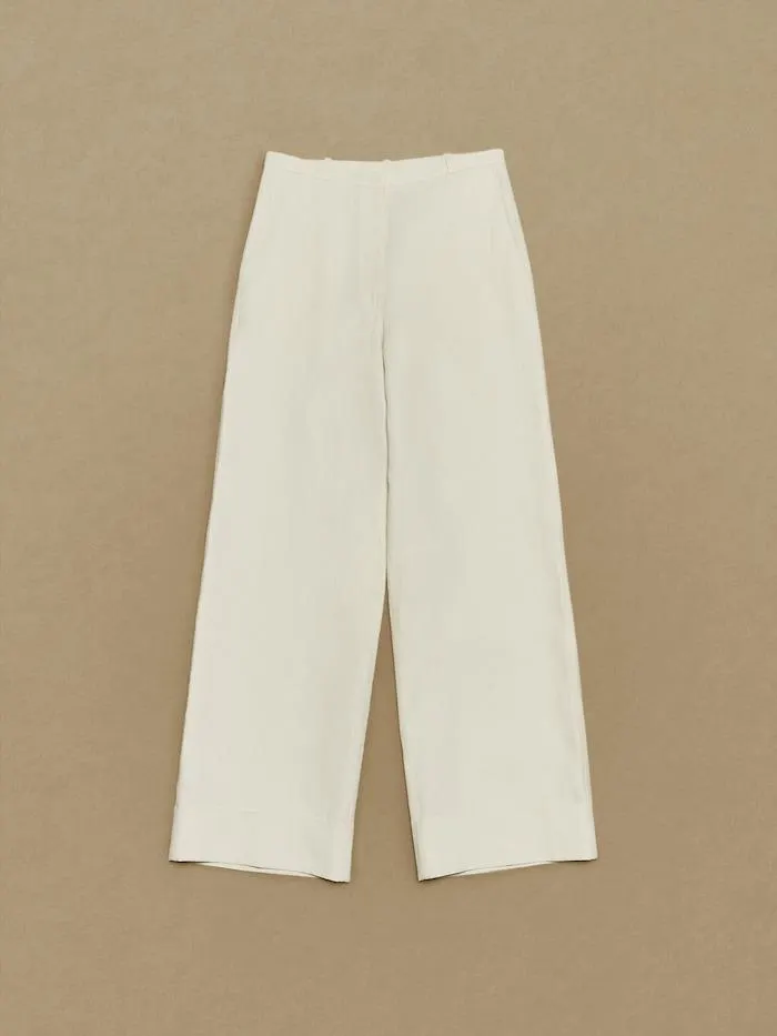 100% linen waxed trousers