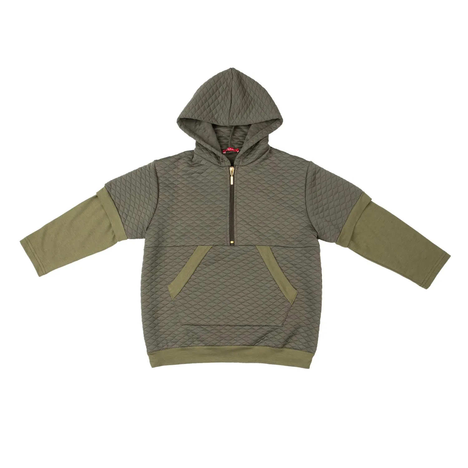 Μπούζα χειμερινή για κορίτσι oversize σε λαδί χρώμα- 22.6005L