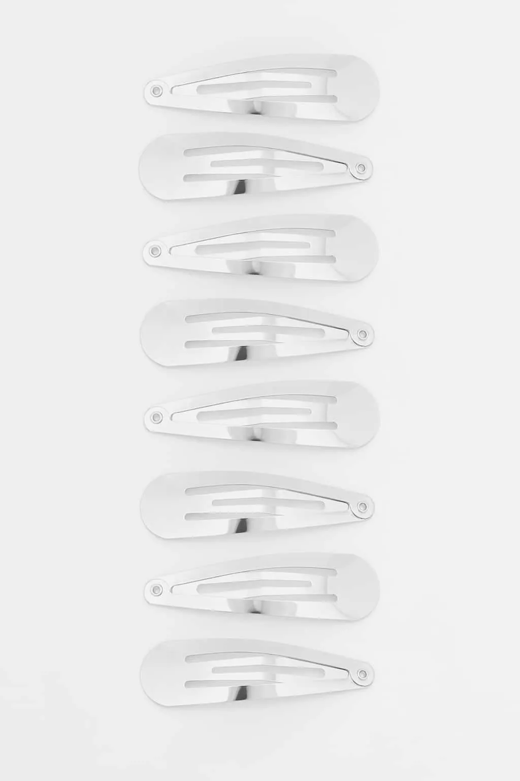 8-PACK OF SILVER HAIR CLIPS