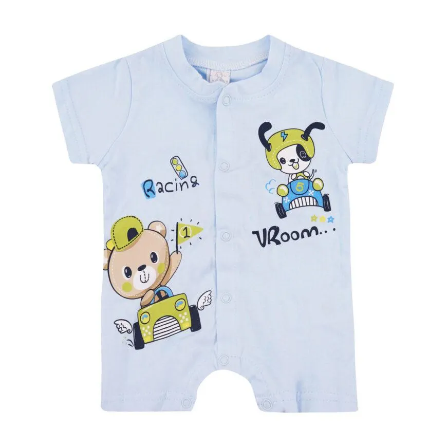 Βρεφικό φορμάκι για αγόρι καλοκαιρινό σε γαλάζιο χρώμα -R-YF314G