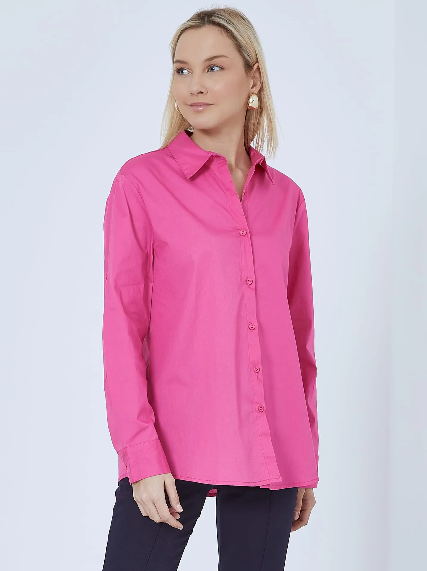 Βαμβακερό πουκάμισο σε φούξια