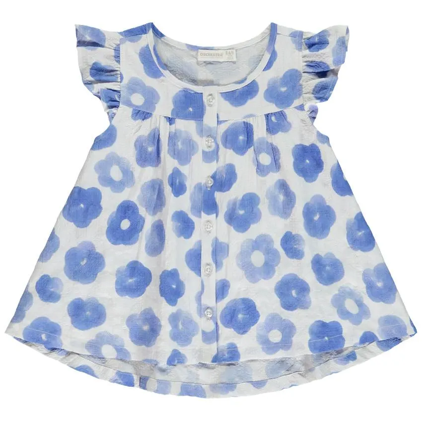 Τουνίκ κοντομάνικο με σχέδιο ακουαρέλα λουλούδια για κορίτσι