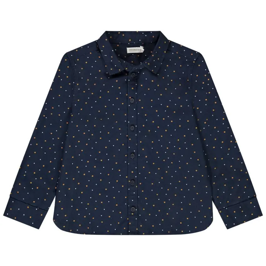 Chemise manches longues imprimé pois pour garçon