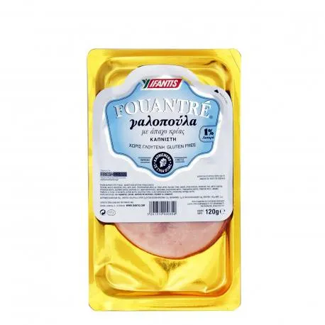 Ifantis γαλοπούλα καπνιστή fouantre χαμηλά λιπαρά - χωρίς γλουτένη σε φέτες (120g)