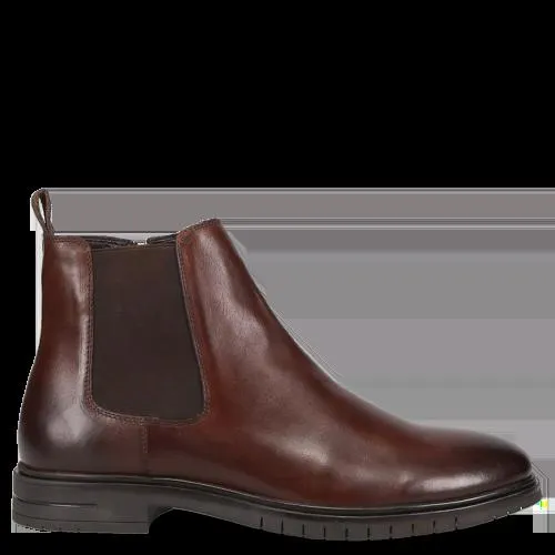 Ανδρικό καφέ δερμάτινο Chelsea μποτάκι 100000567-012