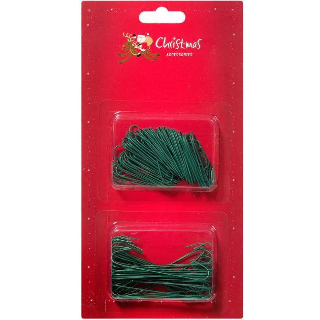 Χριστουγεννιάτικα Γαντζάκια Πράσινα 2 μεγέθη - 150 τμχ.