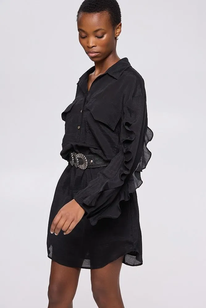 Mini dress with frills