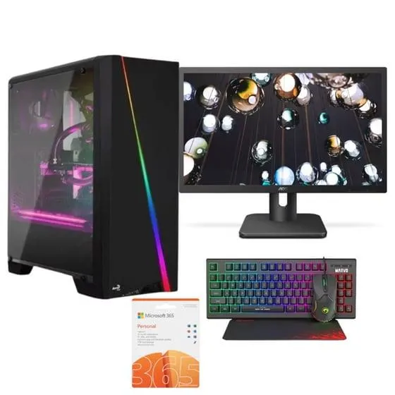 Desktop Vengeance Cylon (Ryzen 5 5600g/8GB/240GB SSD/Radeon Vega 7/No OS) + Monitor 22” Bundle + Microsoft Office 365