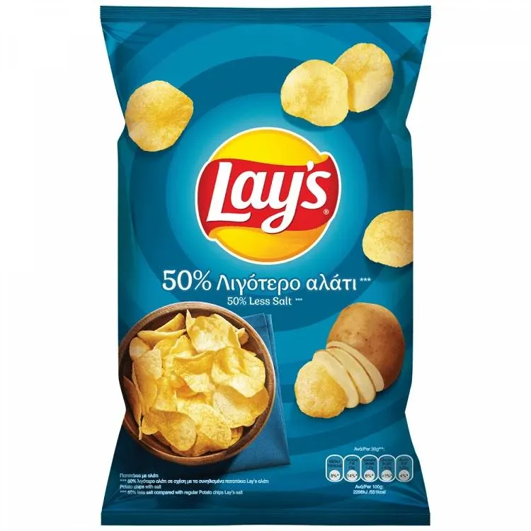 Lays Chips 50% Λιγότερο Αλάτι 130gr