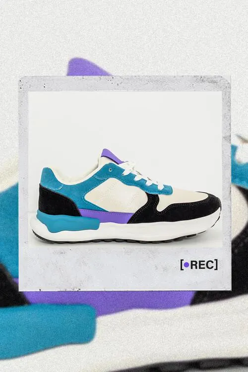 Πολύχρωμα sneakers με σουέντ λεπτομέρειες