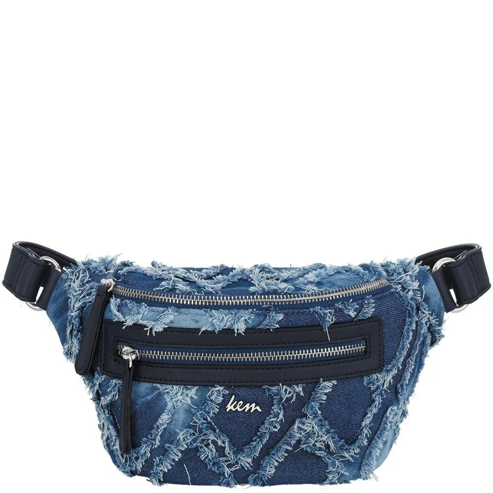 Tσαντάκι μέσης σε συνθετικό υλικό Jean