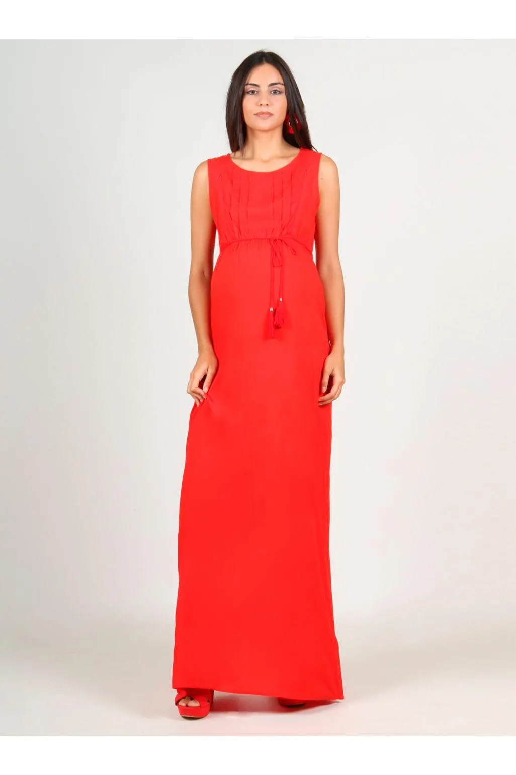 Φόρεμα εγκυμοσύνης κόκκινο μάξι ohma!