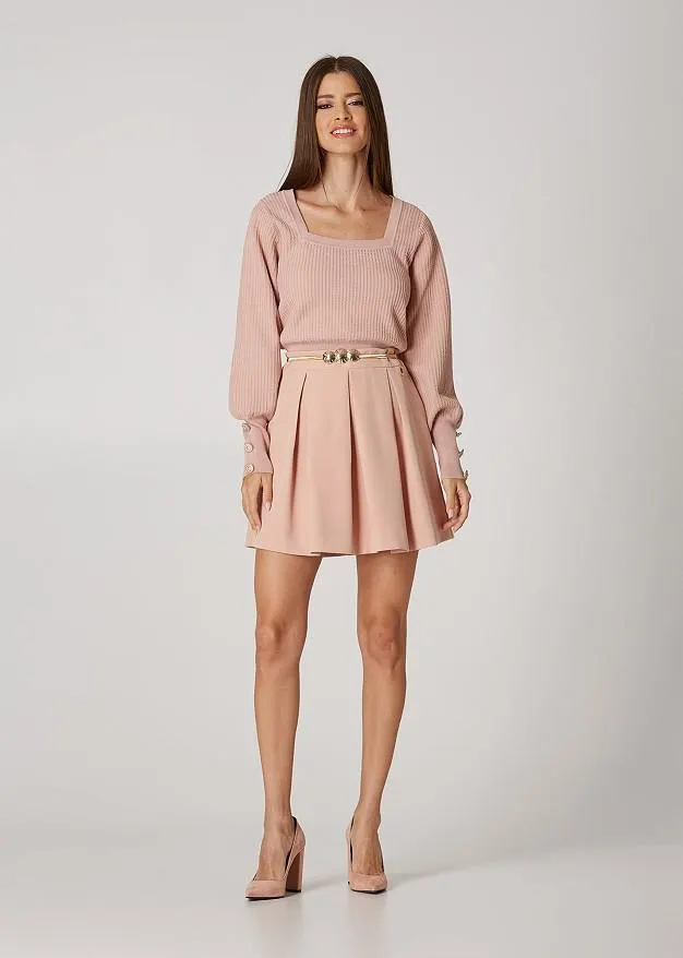 Πουλόβερ με ύφανση waffle