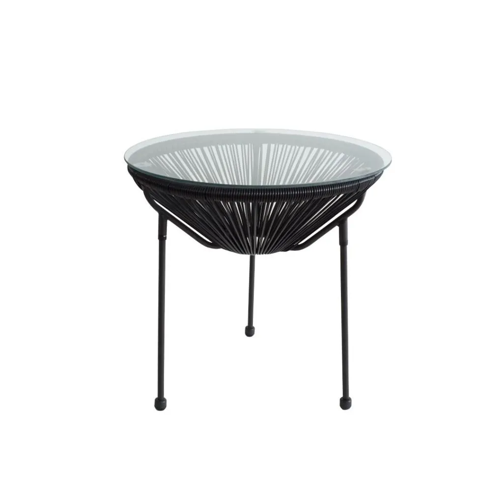 ACAPULCO Τραπεζάκι σαλονιού κήπου - βεράντας 50εκ. Μαύρο Ratan