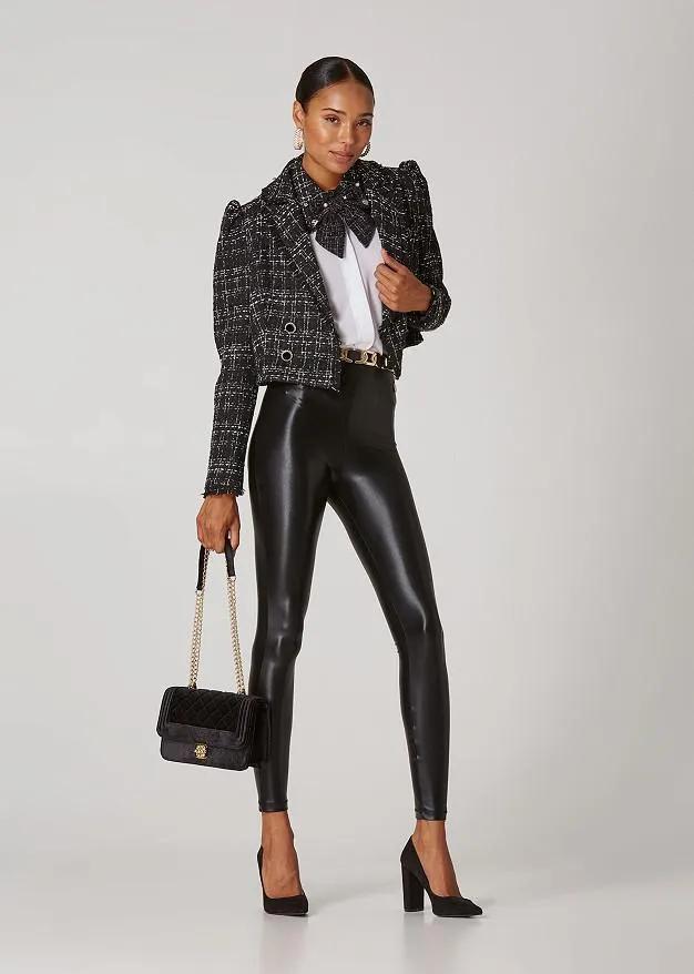 Κροπ tweed σακάκι