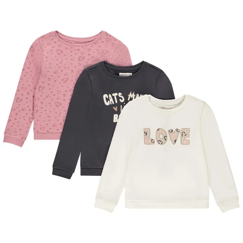 Σετ από 3 φούτερ φαντεζί molleton για κορίτσι
