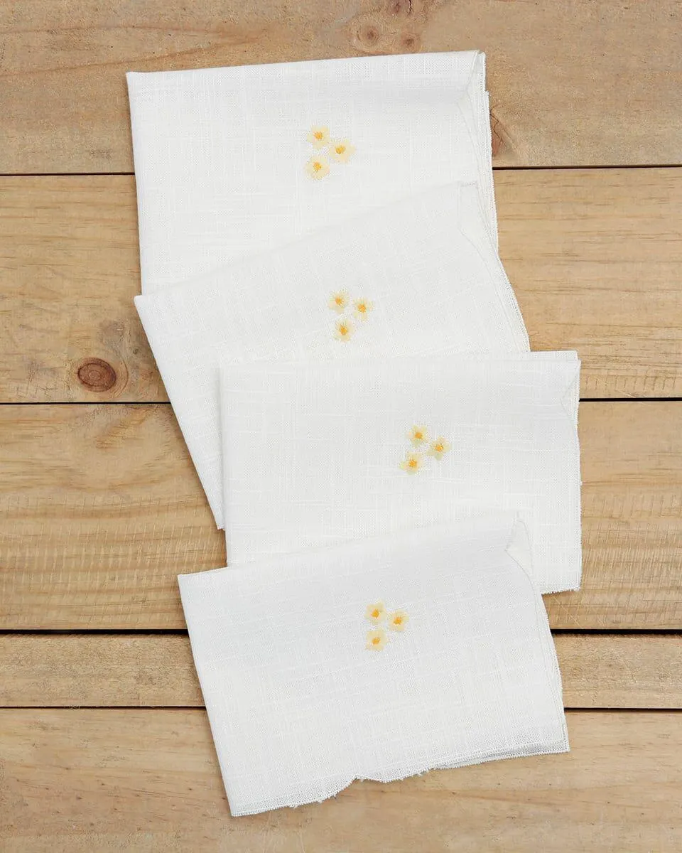 Σετ Πετσετες Φαγητου 4 τεμ Κεντημα Μαργαριτα