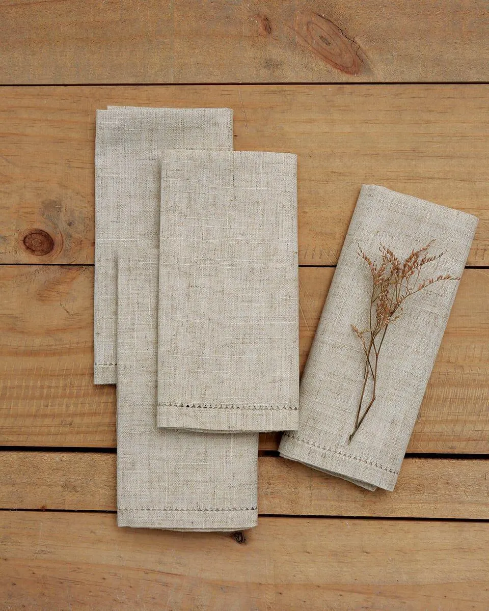 Σετ 4 τεμ Λινες Μονοχρωμες Πετσετες Φαγητου ΣΧ114