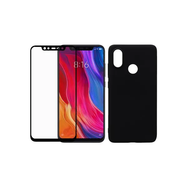 Θήκη Matte + γυαλί προστασίας οθόνης με πλαίσιο COSY για το XIAOMI Mi 8