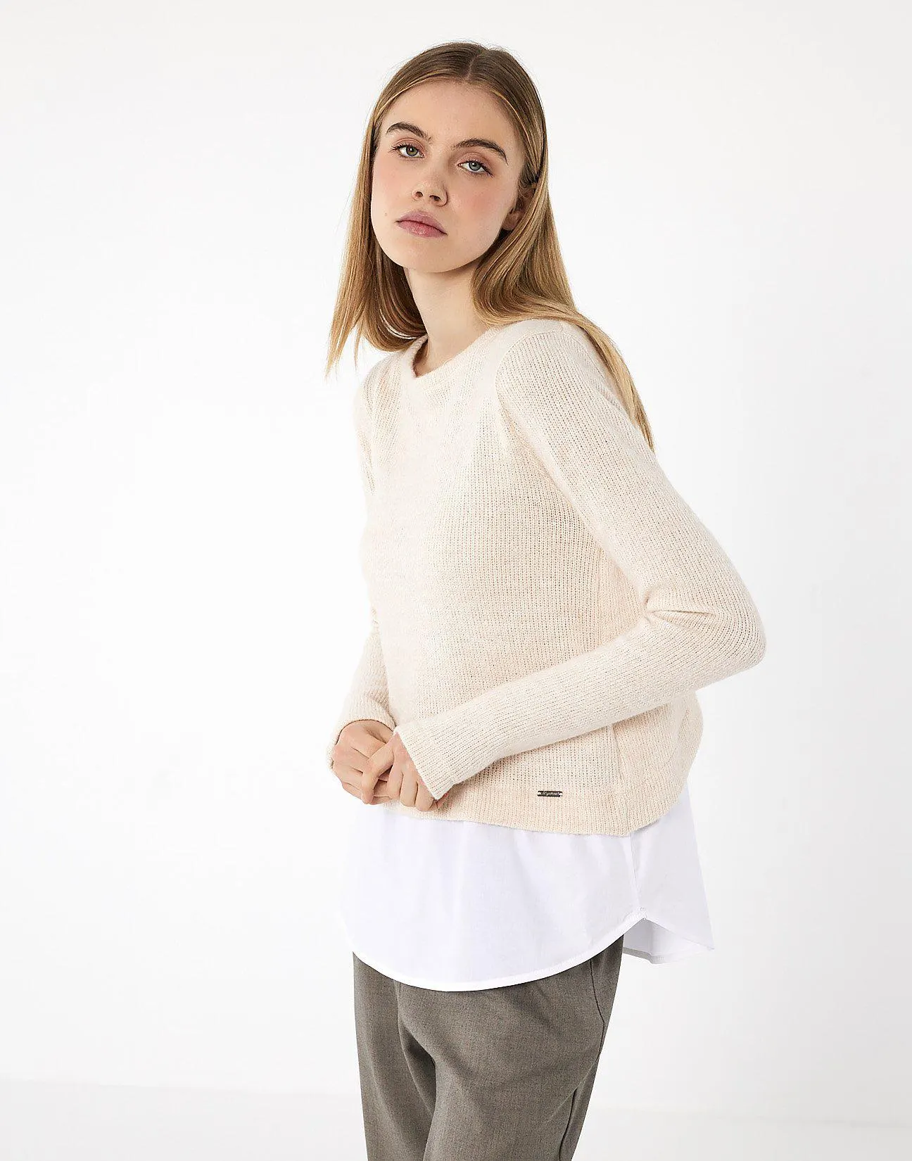 Μπλούζα πλεκτή με συνδυασμό