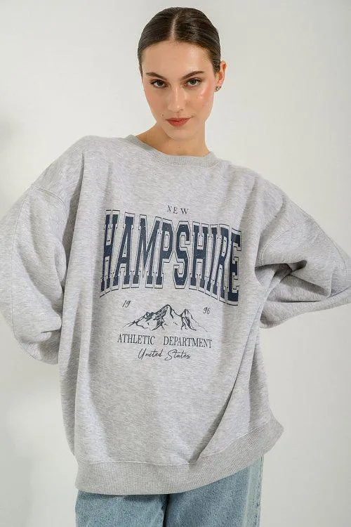 Oversized φούτερ με τύπωμα