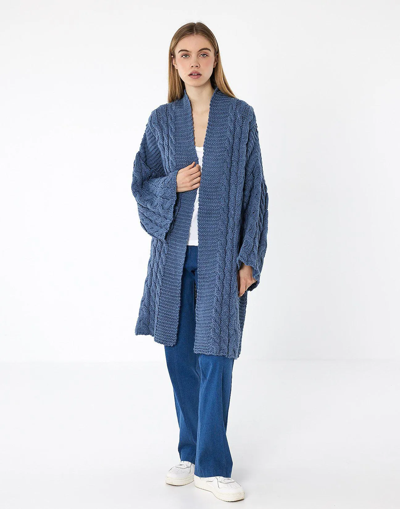 Ζακέτα με πλέξη κοτσίδα