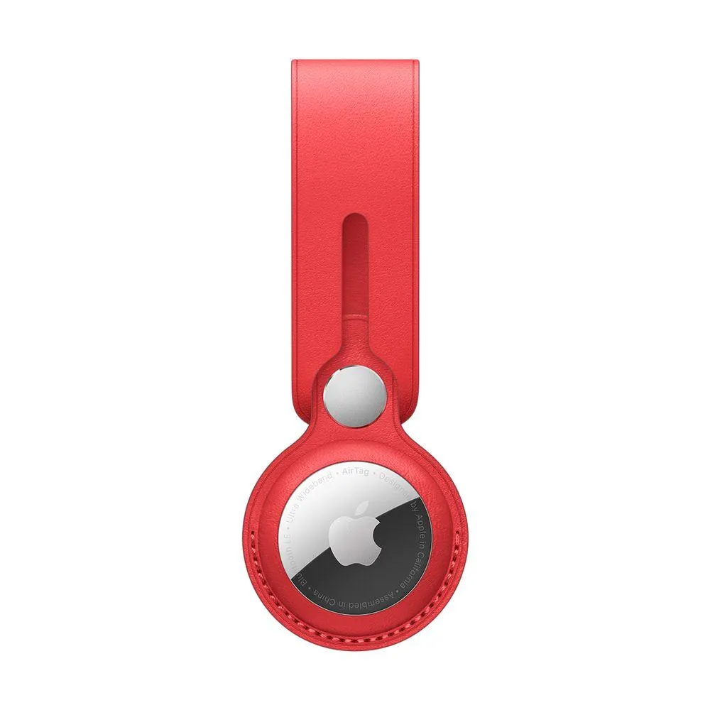 Apple AirTag Leather Loop Red