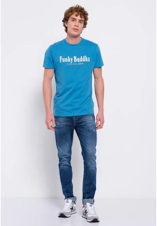 Tapered fit τζιν παντελόνι με φθορές