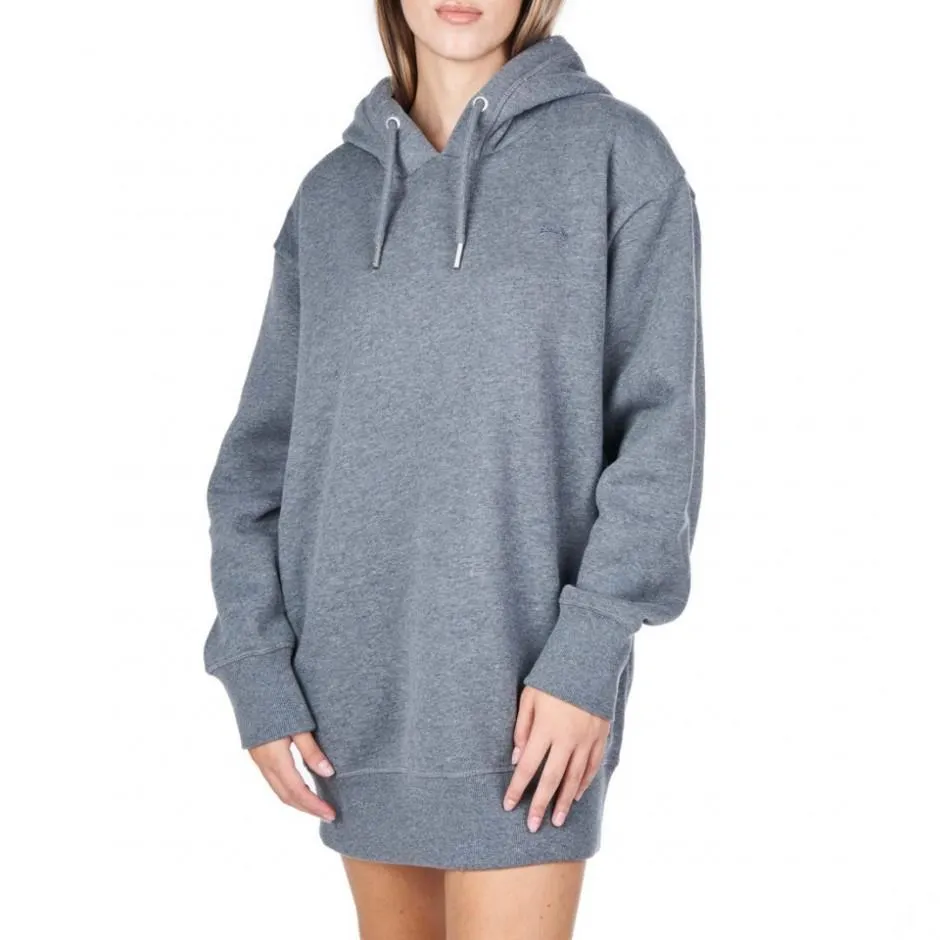 Superdry Essential Hooded Sweat Γκρί - Γυναικείο Φόρεμα