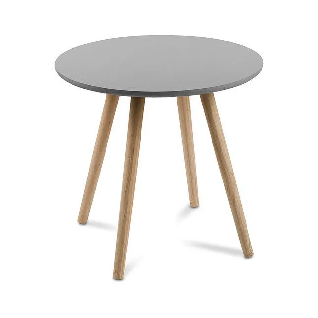 Τραπεζάκι ξύλινο 40x40 εκ. στρογγυλό γκρι