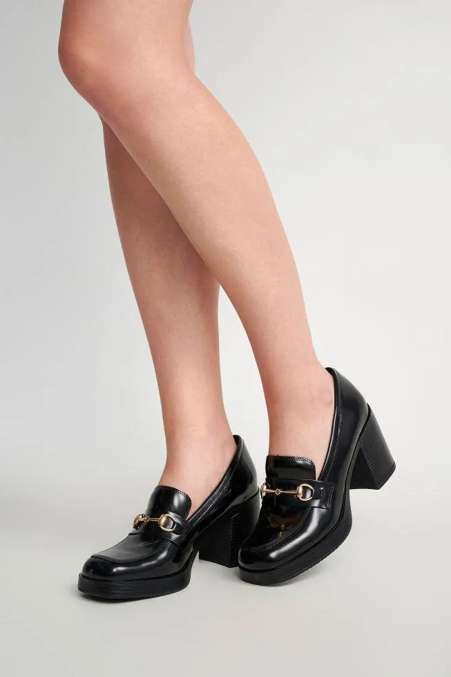 Loafers με χοντρό τακούνι Black