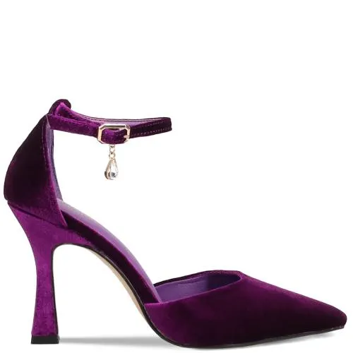 Μωβ βελούδινη γόβα 100001018-001