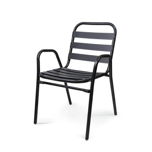 Καρέκλα κήπου μεταλλική 54x58x80.5 εκ. μαύρη
