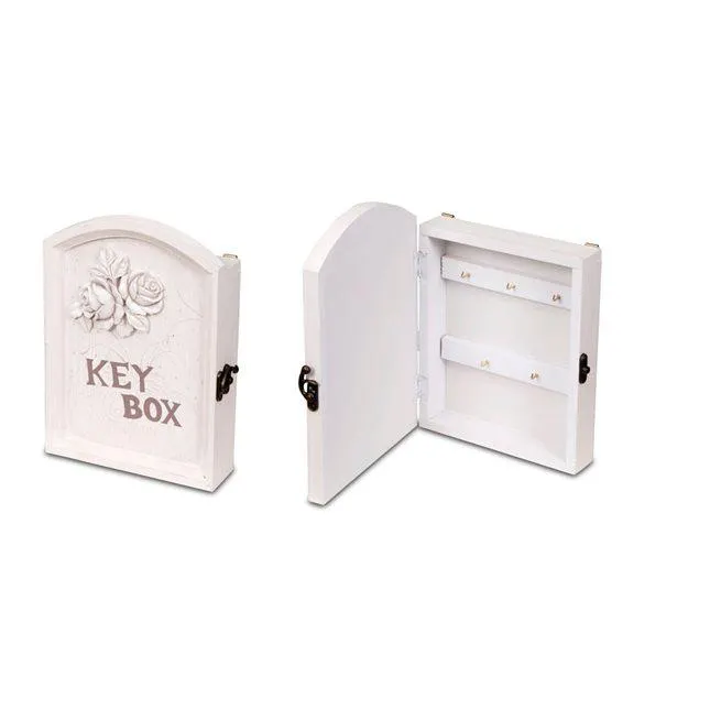 Κλειδοθήκη ξύλινη Rose εκρού 17.5x5x24.5 εκ.