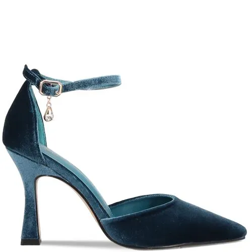 Τυρκουάζ βελούδινη γόβα 100001018-050