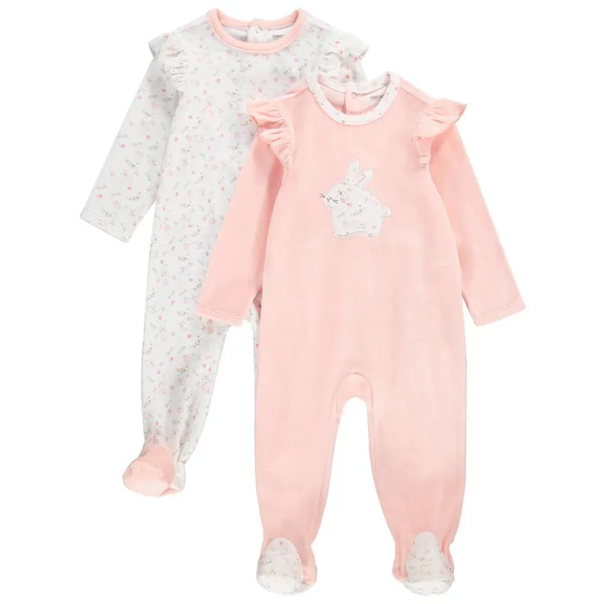 Σετ από 2 φορμάκια βελουτέ σχέδιο λαγουδάκι για bebe κορίτσι