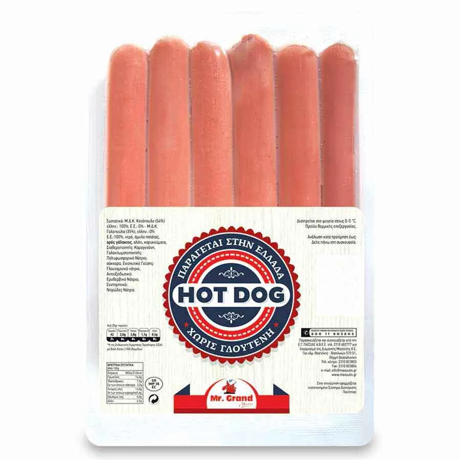 MrGrand Λουκάνικα Hot Dog Χωρίς Γλουτένη 880γρ.