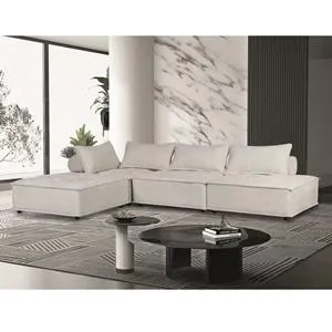LARRY Corner Sofa Fabric Ecru