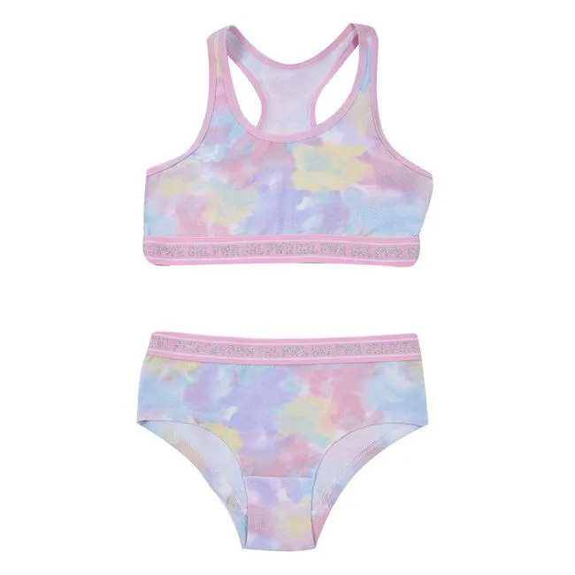 Σετ Hipster Παιδικό & Μπουστάκι Ροζ Tie Dye - 2 τμχ.