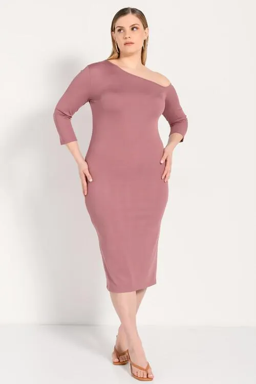 Midi ριμπ φόρεμα