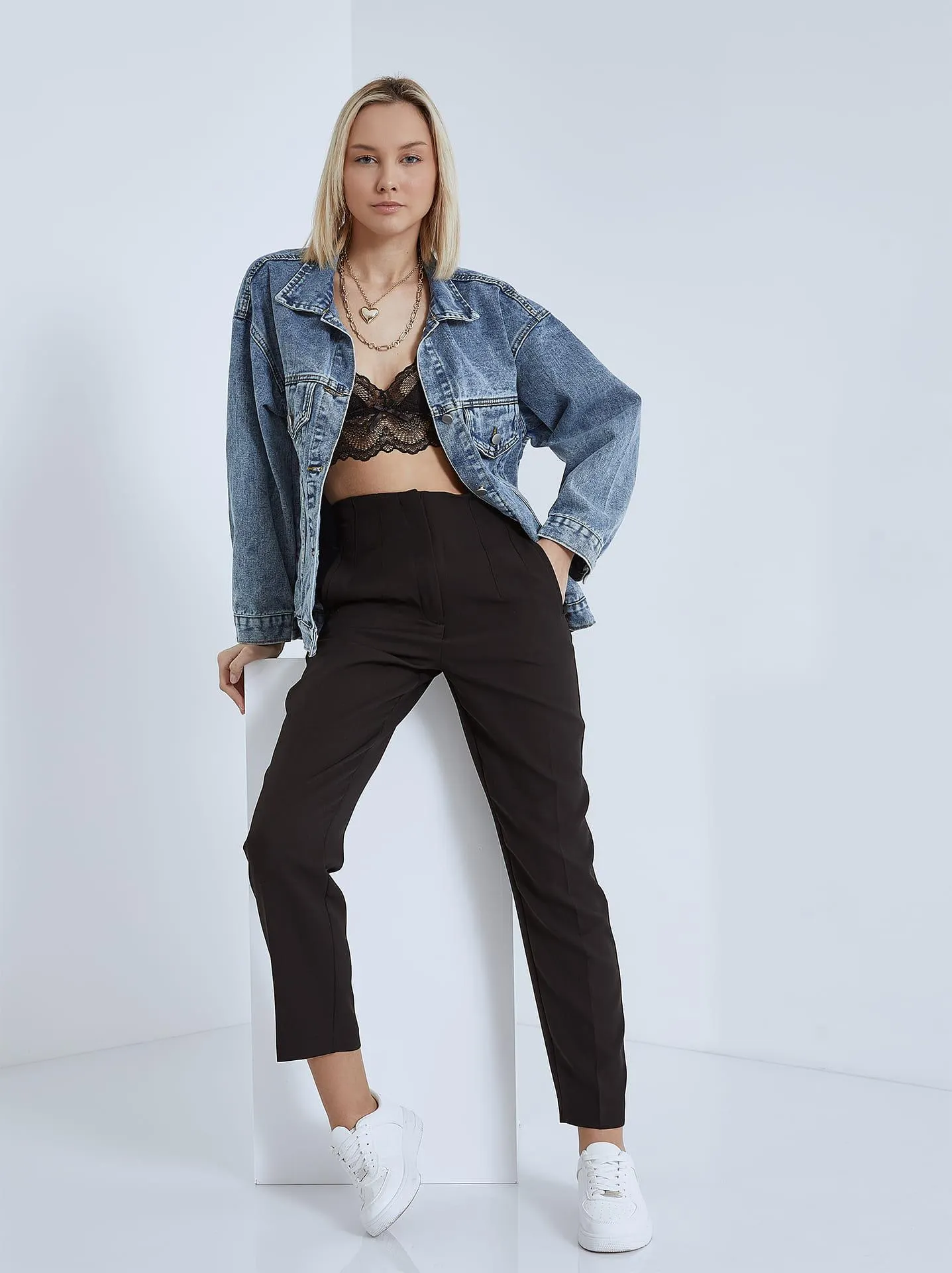 Τζιν μπουφάν με βαμβάκι σε ίντιγκο