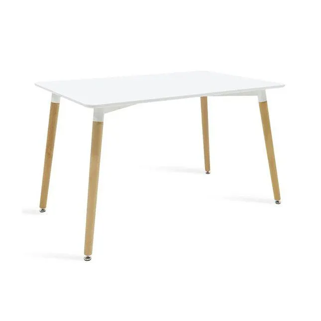 Τραπέζι ξύλινο ορθογώνιο 120x80x75 εκ. λευκό