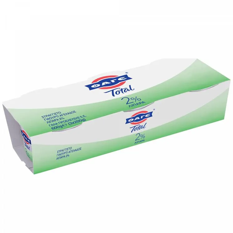ΦΑΓΕ Total Στραγγιστό Γιαούρτι 2% Λιπαρά 3x200gr