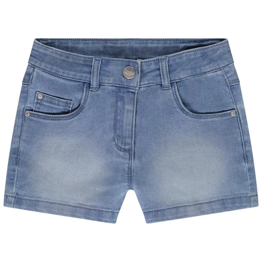 Σορτς σε denim effect ξεθωριασμένο για κορίτσι