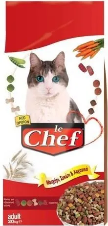 Γατοτροφή Le Chef Adult με μοσχάρι, συκώτι και λαχανικά 15Kg