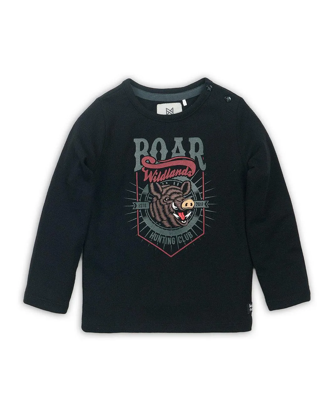 Koko Noko Μαύρη μακρυμάνικη μπλούζα με σχέδιο