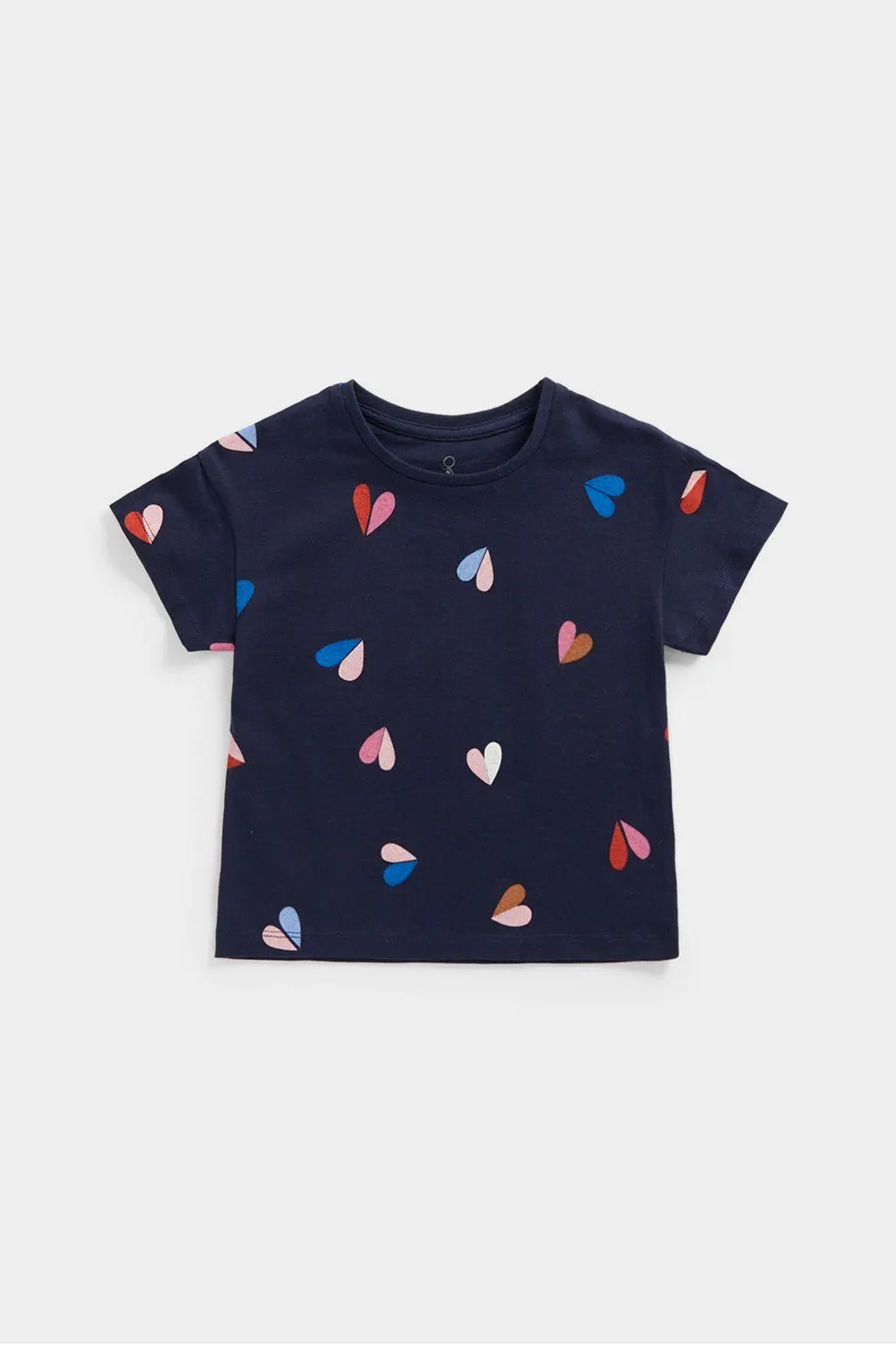 σκούρα μπλε crop μπλούζα με καρδιές