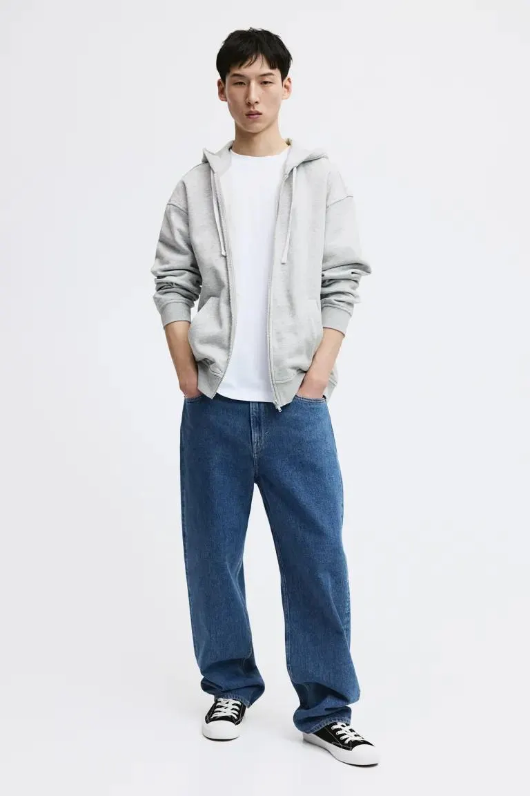 Ζακέτα φούτερ Loose Fit με κουκούλα