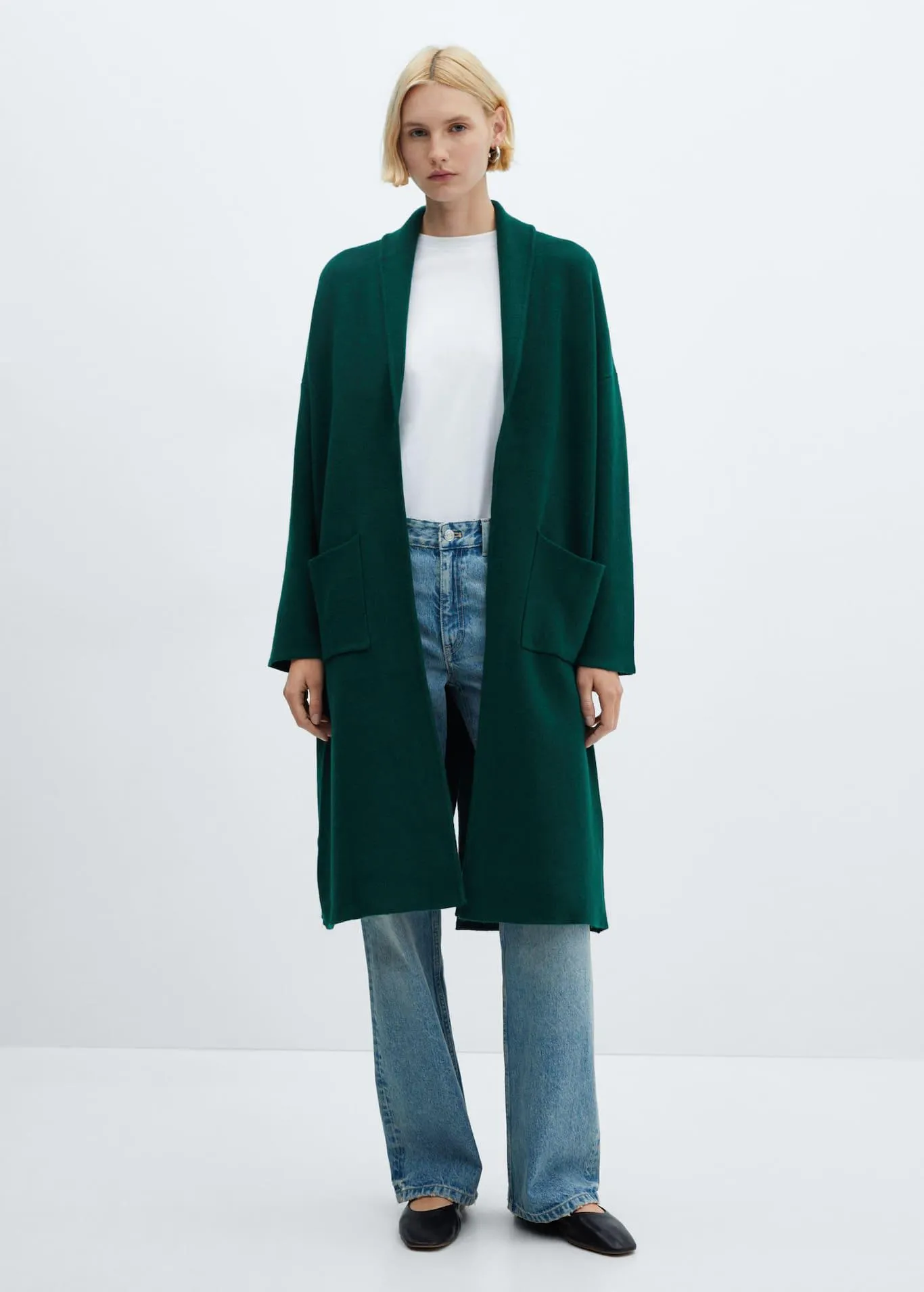 Παλτό oversize πλεκτό τσέπες